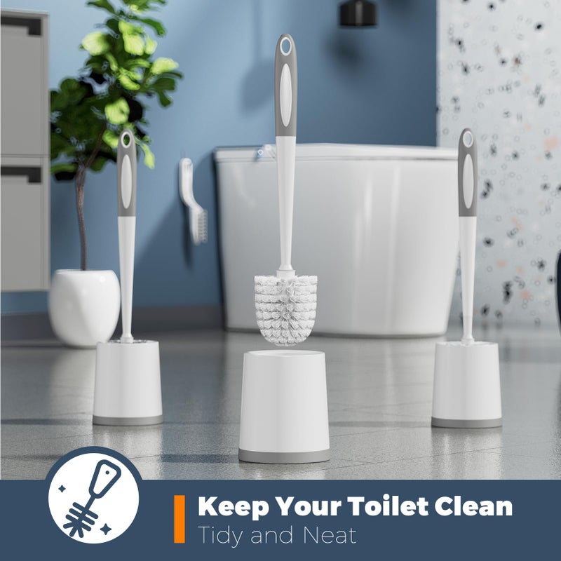 Holaloha Toilet Brush  3 Pack Toilet Brushes for Bathroom with Holder  Bathroom Accessories Toilet Bowl Brush with 3 Clean Brush  Toilet Scrub Brush  Toilet Brush Set for Deep Cleaning  White - Image 5